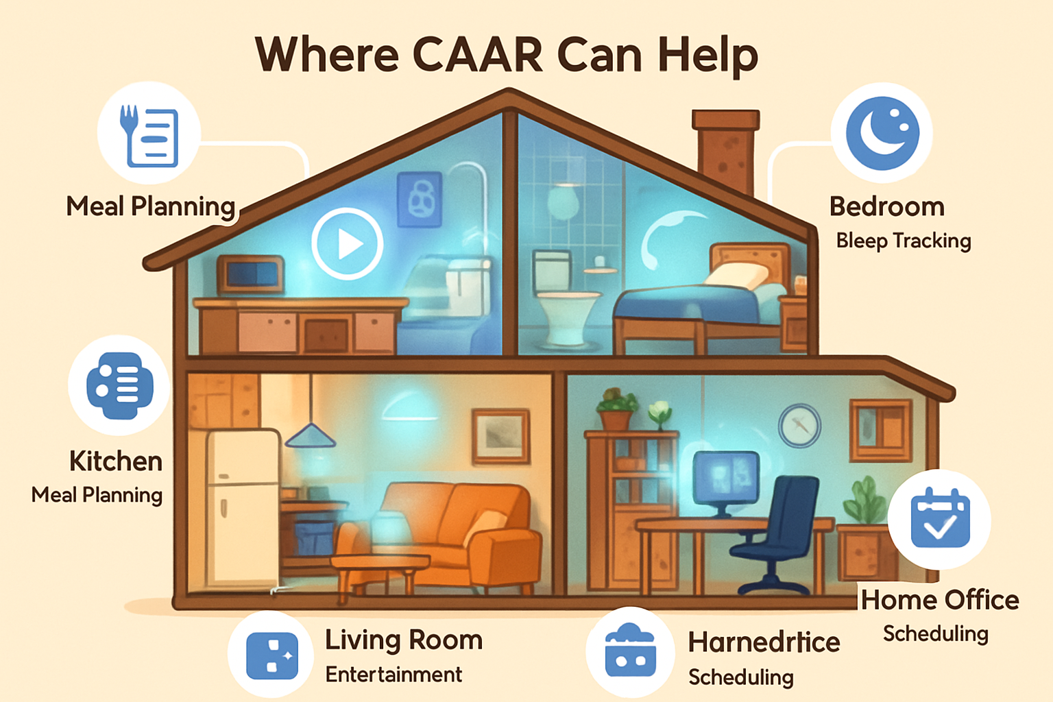 Interactive house showing where CAAR can help